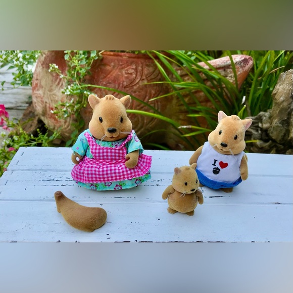 Lil Woodzeez Beaver Family Mouse Kids Felted Flocked Figure Animal Toy Doll - Picture 4 of 14